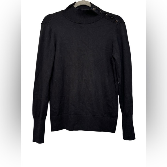 Ann Taylor Mock Neck Button Shoulder Sweater - Picture 3 of 6